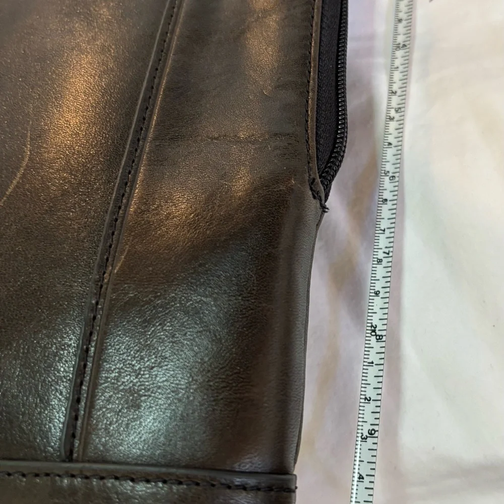 Fossil Black Laptop Bag Sleek Leather Design